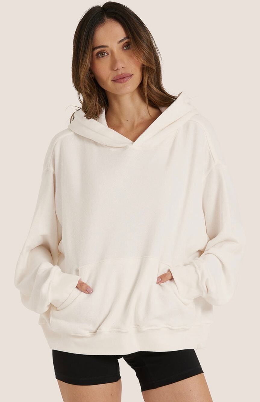 SET Active Oversized Slouchy Pullover Hoodie XL in Ivory